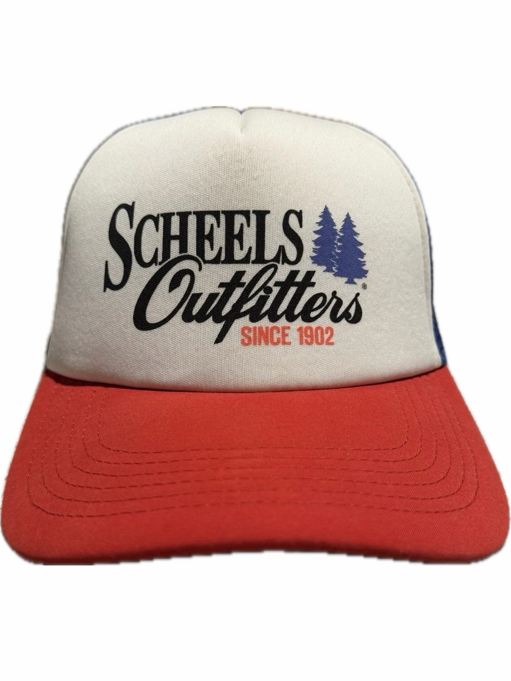 Scheels Outfitters Foam Mesh Trucker Hat Snapback Red White Blue